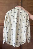 Final Sale - Long Sleeve Bow Print Shirt