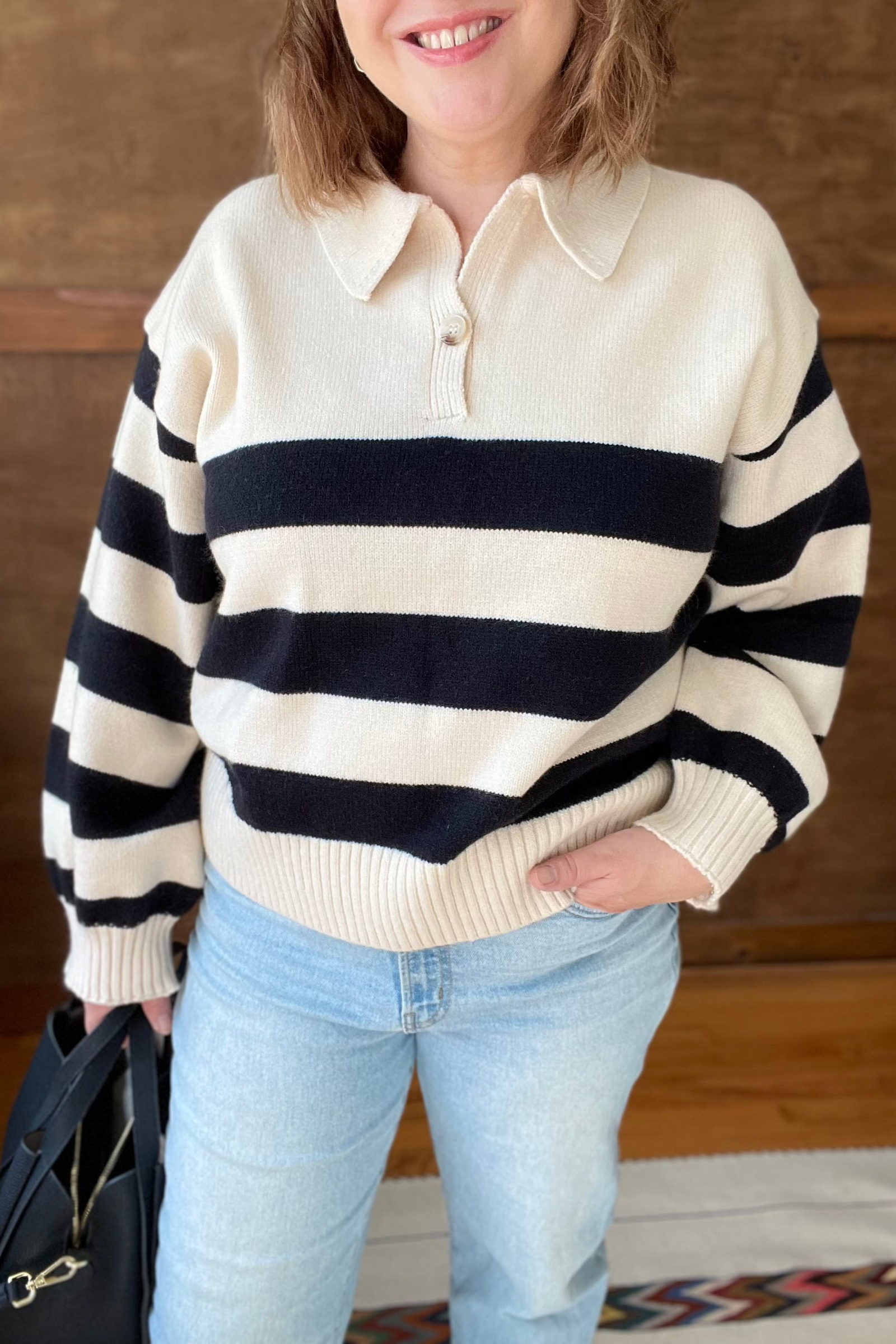 Collared Stripe Sweater