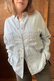 Final Sale - Relaxed Chambray Striped Shirt