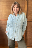 Final Sale - Relaxed Chambray Striped Shirt