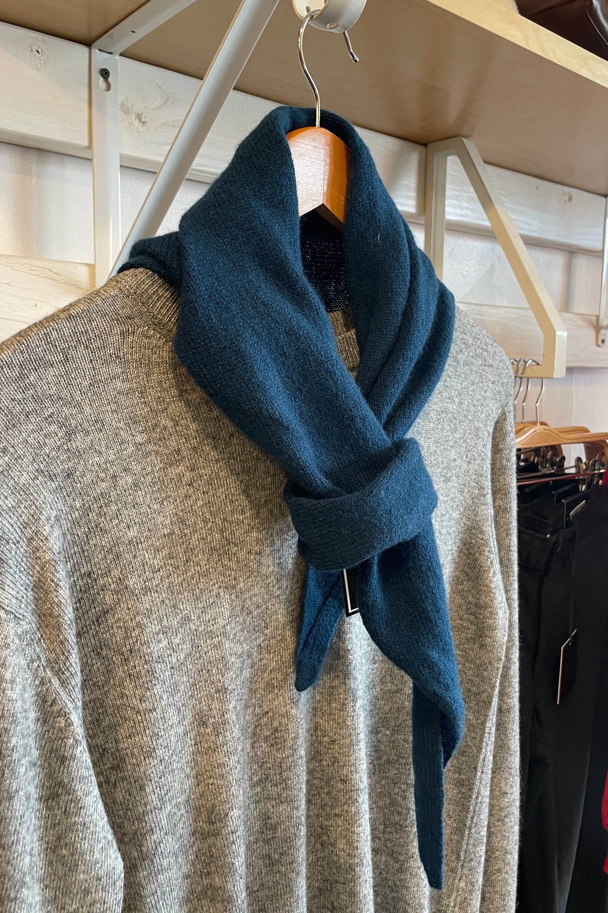 Wool Knit Triangle Scarf