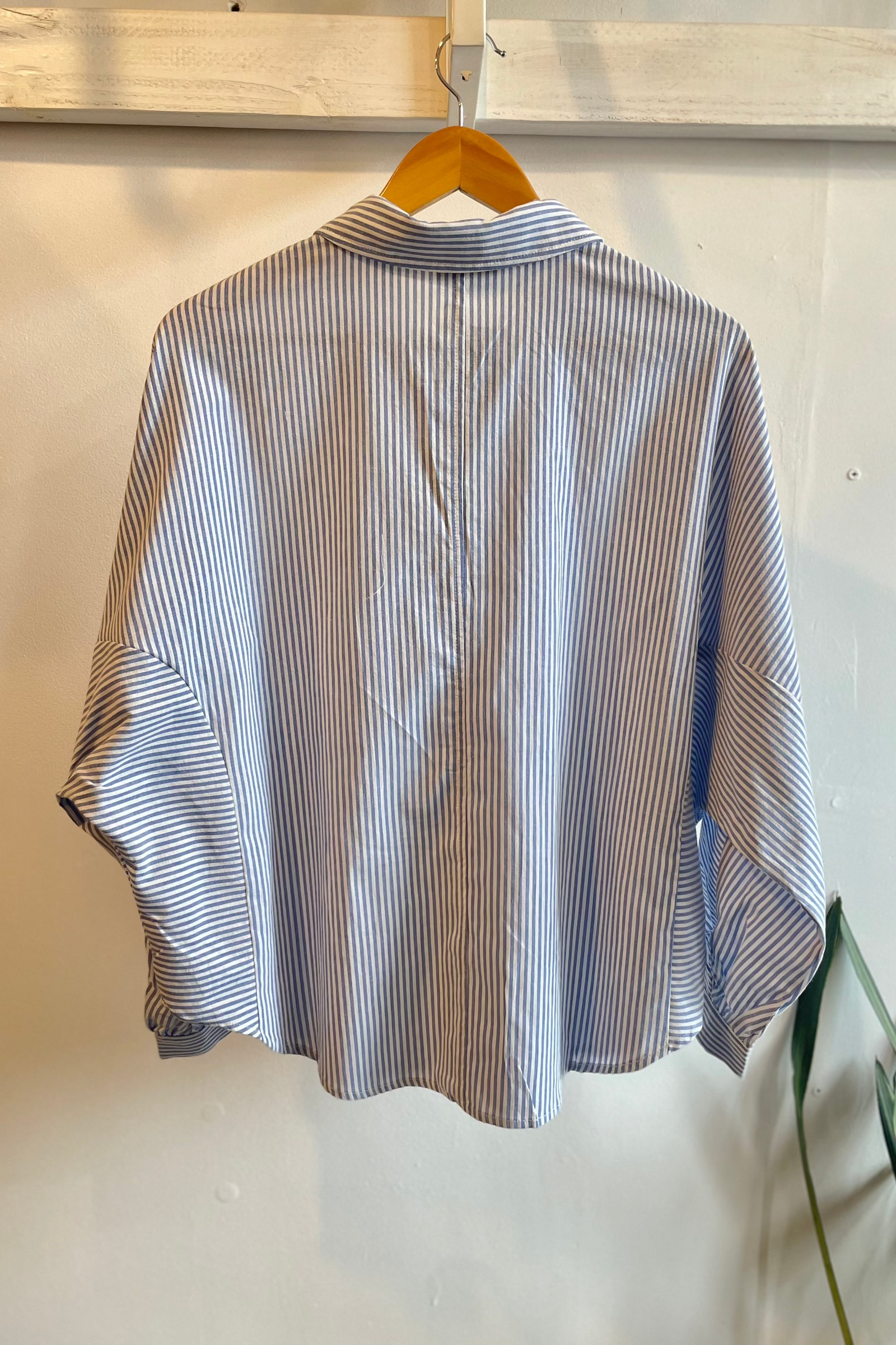 Relaxed Stripe Button Front Shirt