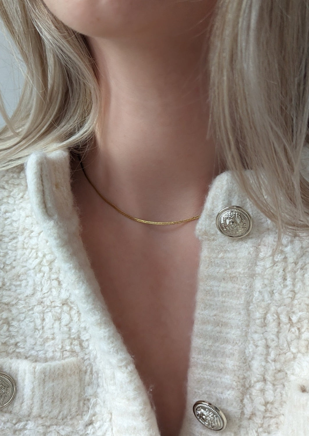 Mini Gold Herringbone Necklace by Layer the Love