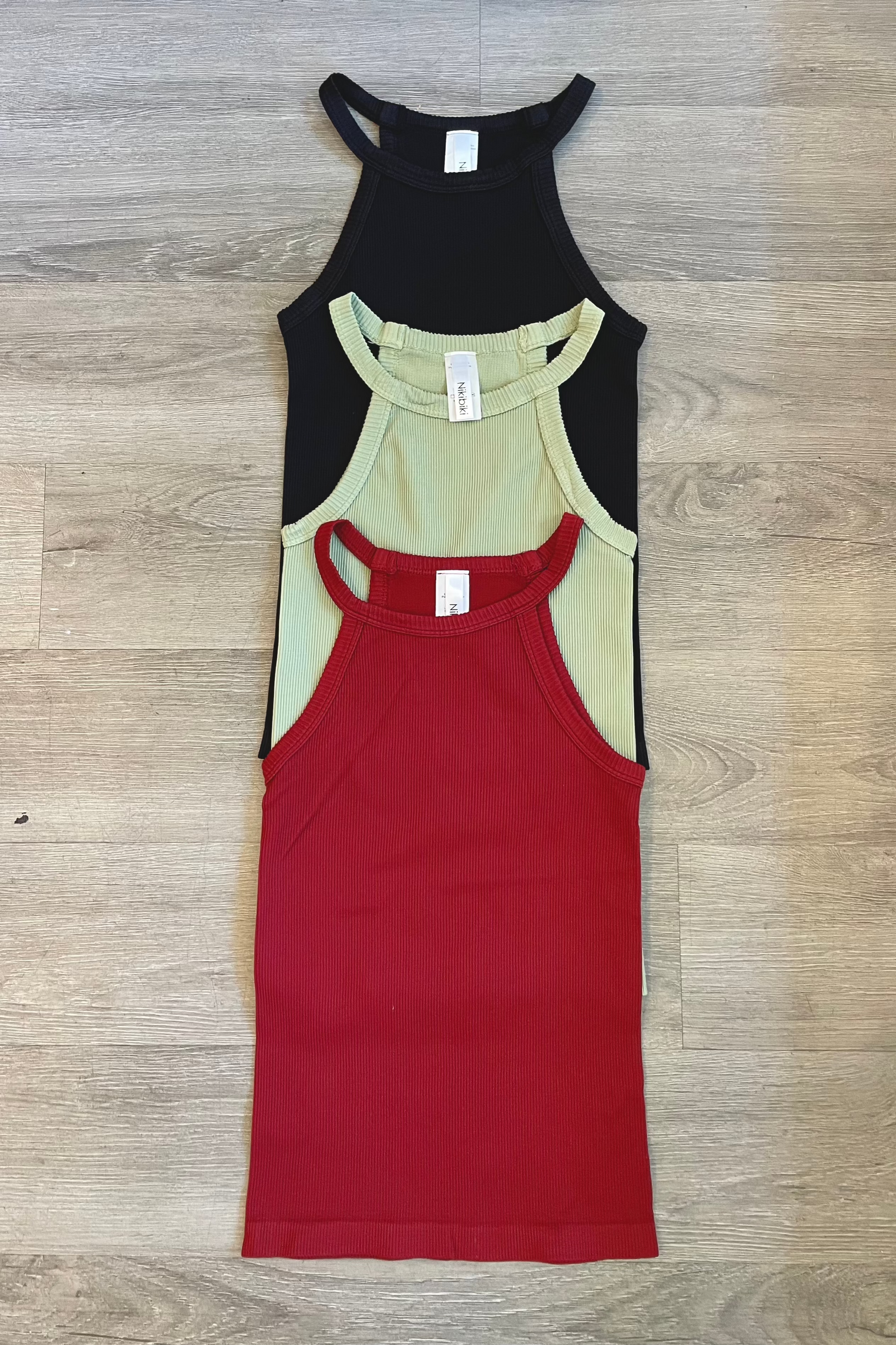 Ribbed High Neck Tank