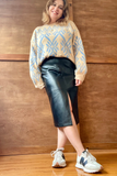 Pleather Midi Skirt