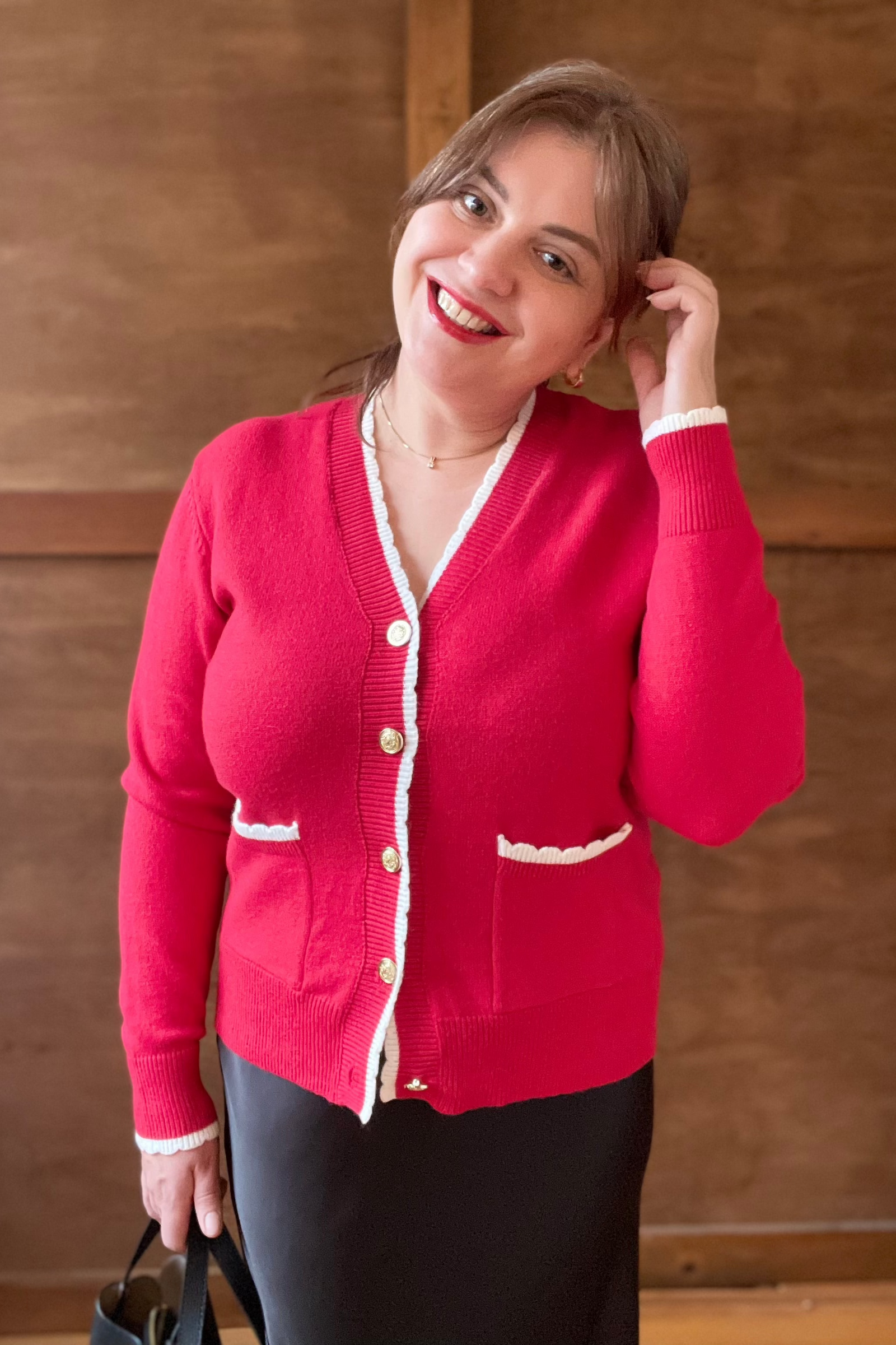 Scalloped Fine Gauge Cardigan