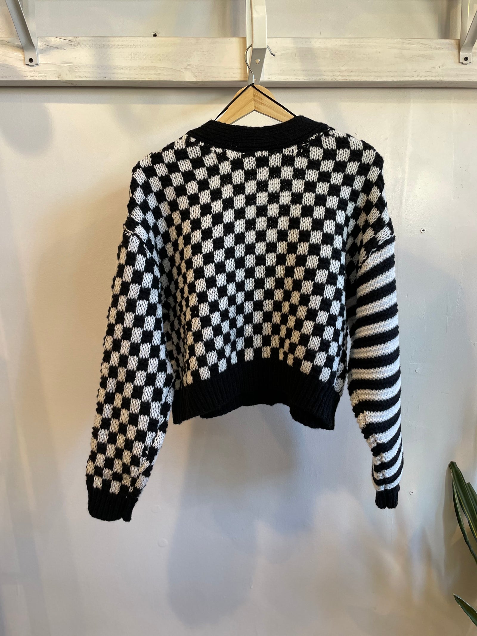 Checker Stripe Cardigan