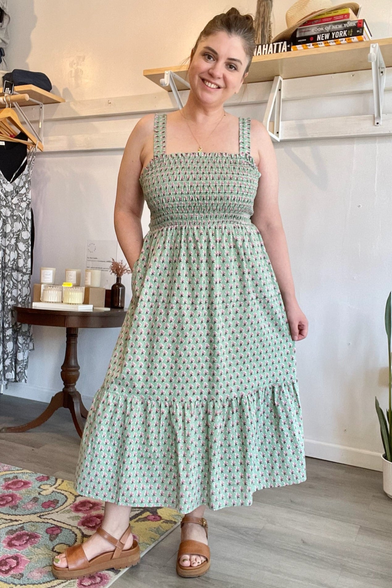 Kiara Smocked Midi Dress