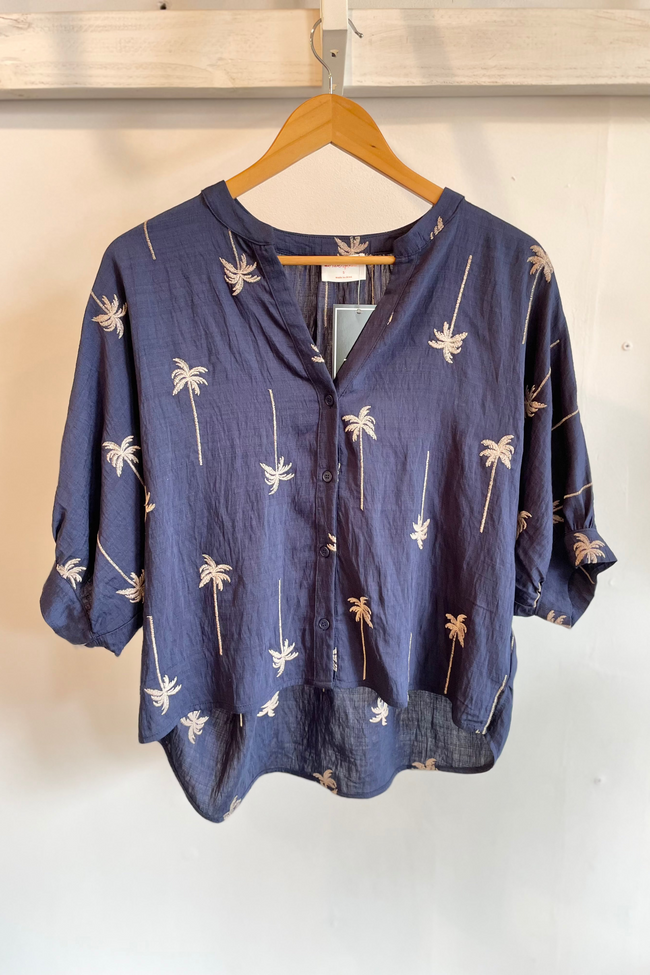 Embroidered Palm Tree Shirt