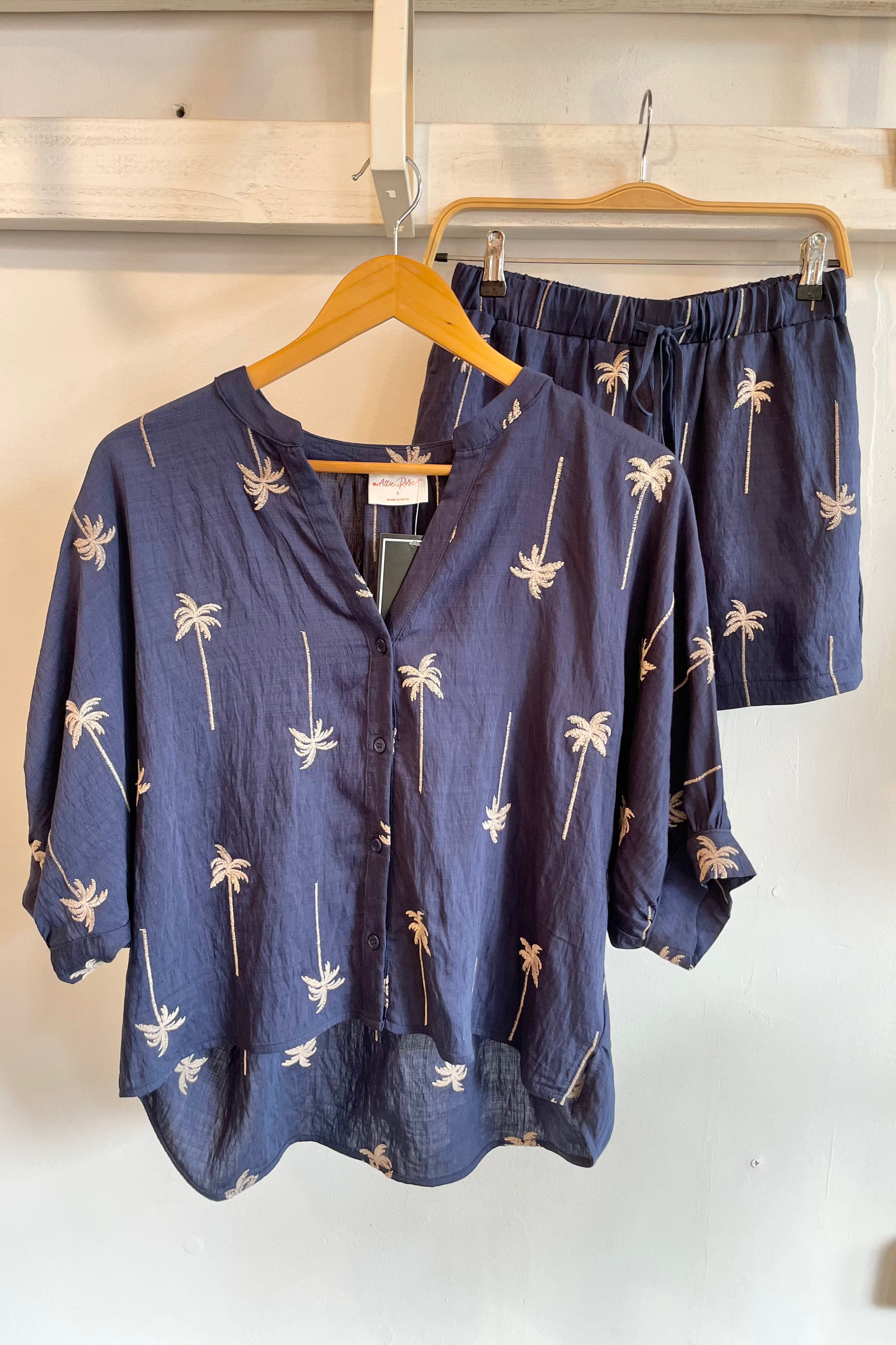 Embroidered Palm Tree Shirt