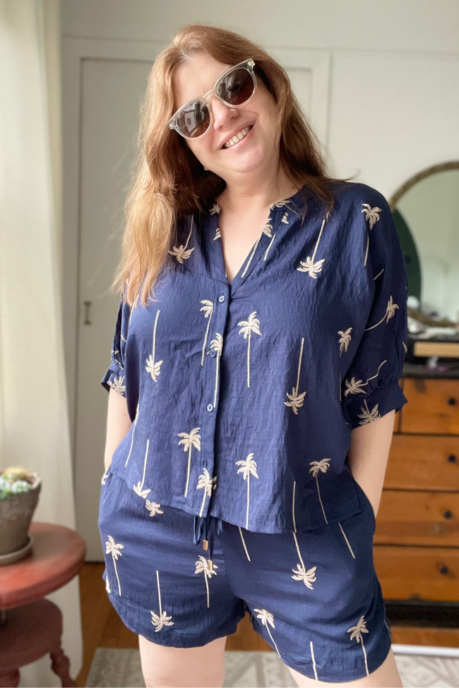 Embroidered Palm Tree Shirt