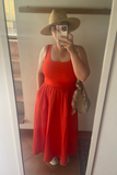 Poplin Combo Midi Dress
