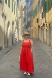 Poplin Combo Midi Dress