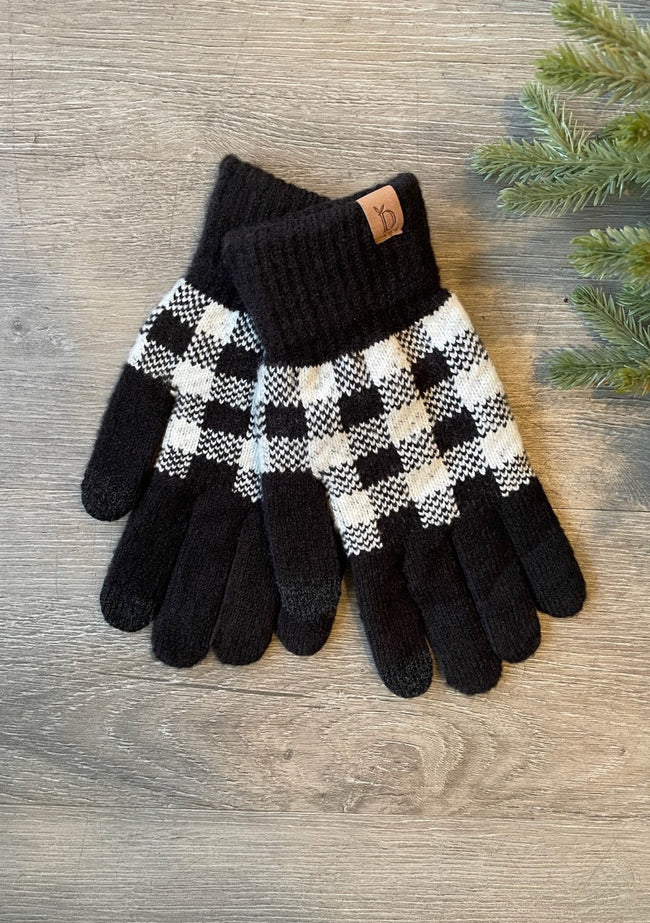 Buffalo Check Knit Gloves