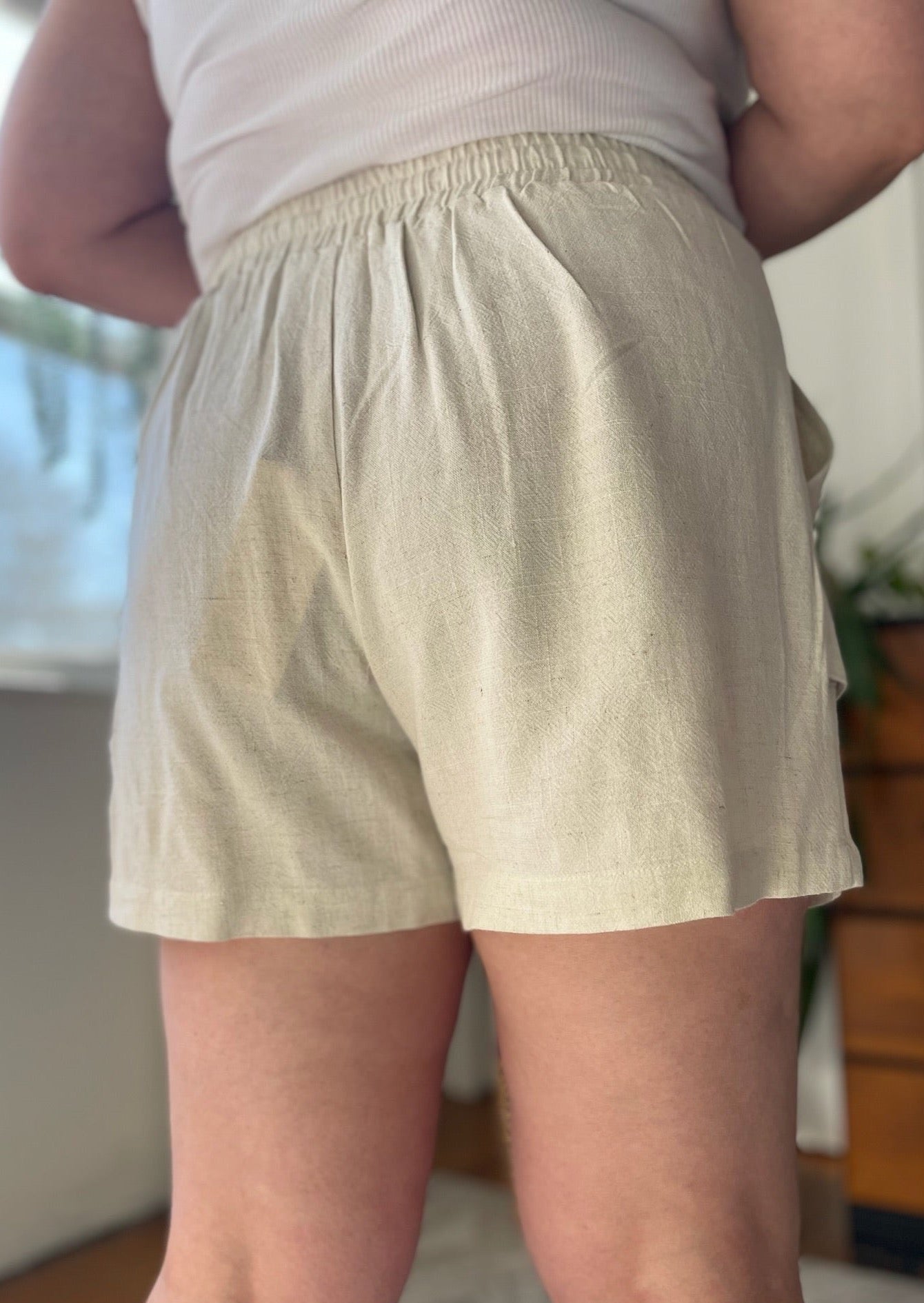 Linen Blend Safari Shorts