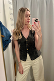 Washed Black Denim Vest