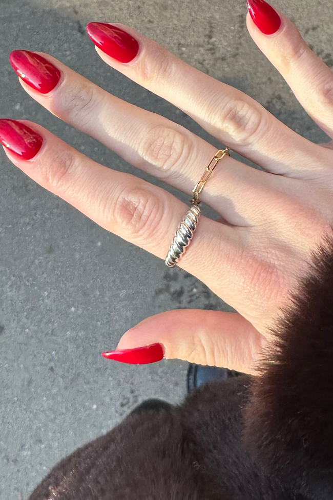 Tapered Croissant Dome Ring