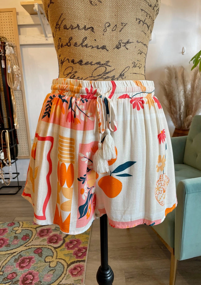 Tangerine Print Shorts