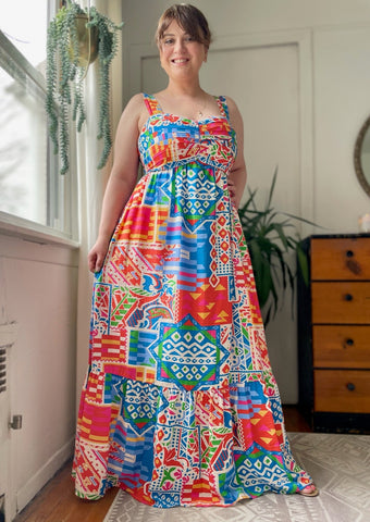 Final Sale - Al Fresco Long Sleeve Maxi Dress