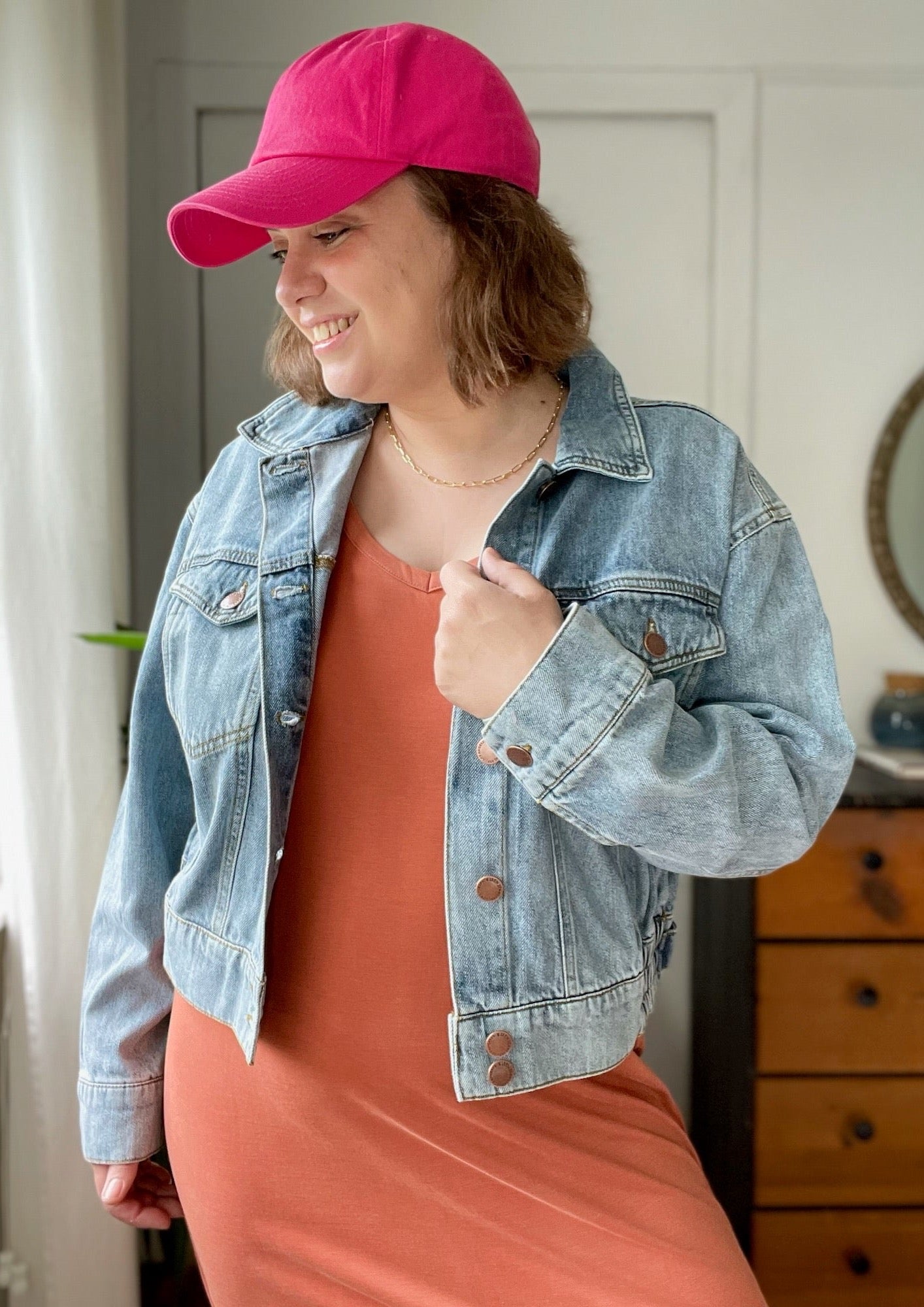 Oversized Cropped Jean Jacket