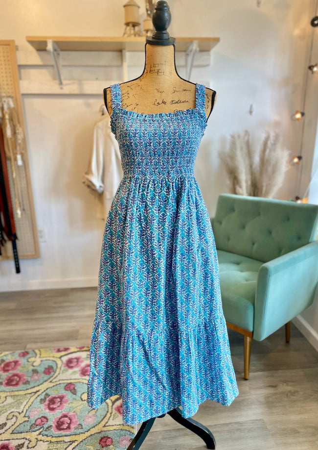 Kiara Smocked Midi Dress