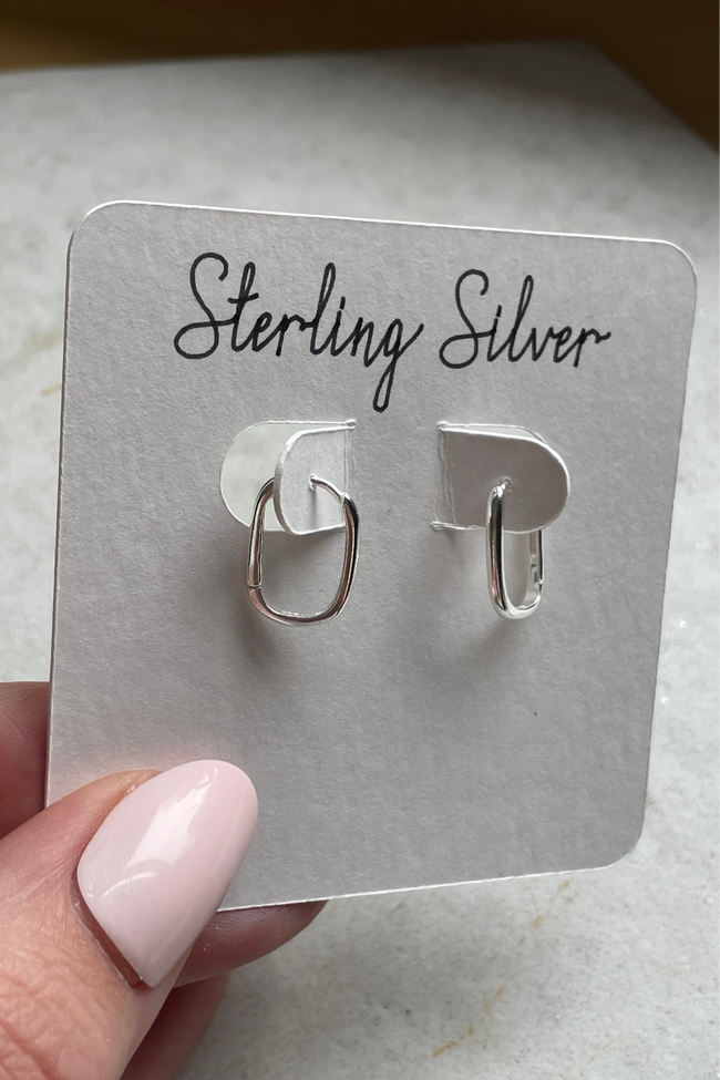 Sterling Silver Slim U-Shaped Hoops