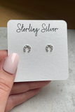 Sterling Silver Horseshoe Stud Earrings