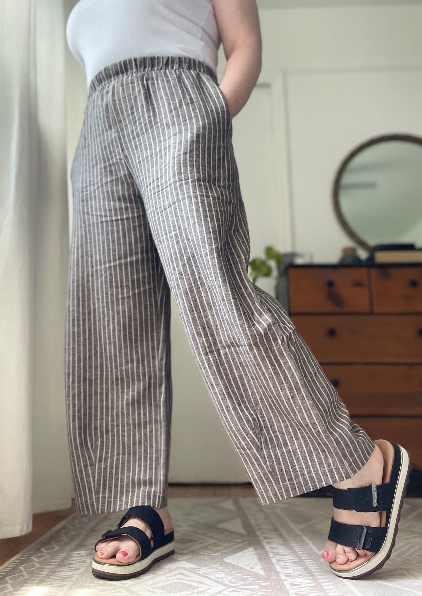 Lena Striped Linen Pant