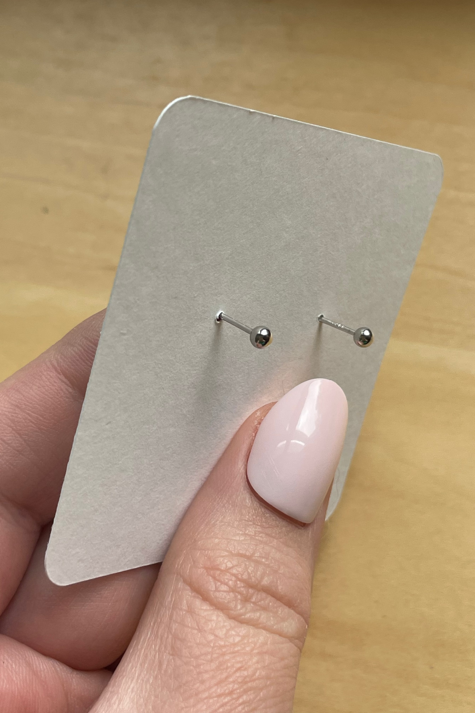 Balloon Dog Ball End Stud Earrings in Sterling Silver