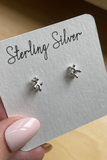 Balloon Dog Ball End Stud Earrings in Sterling Silver