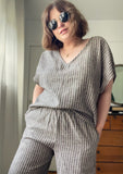 Lena Striped Linen Top