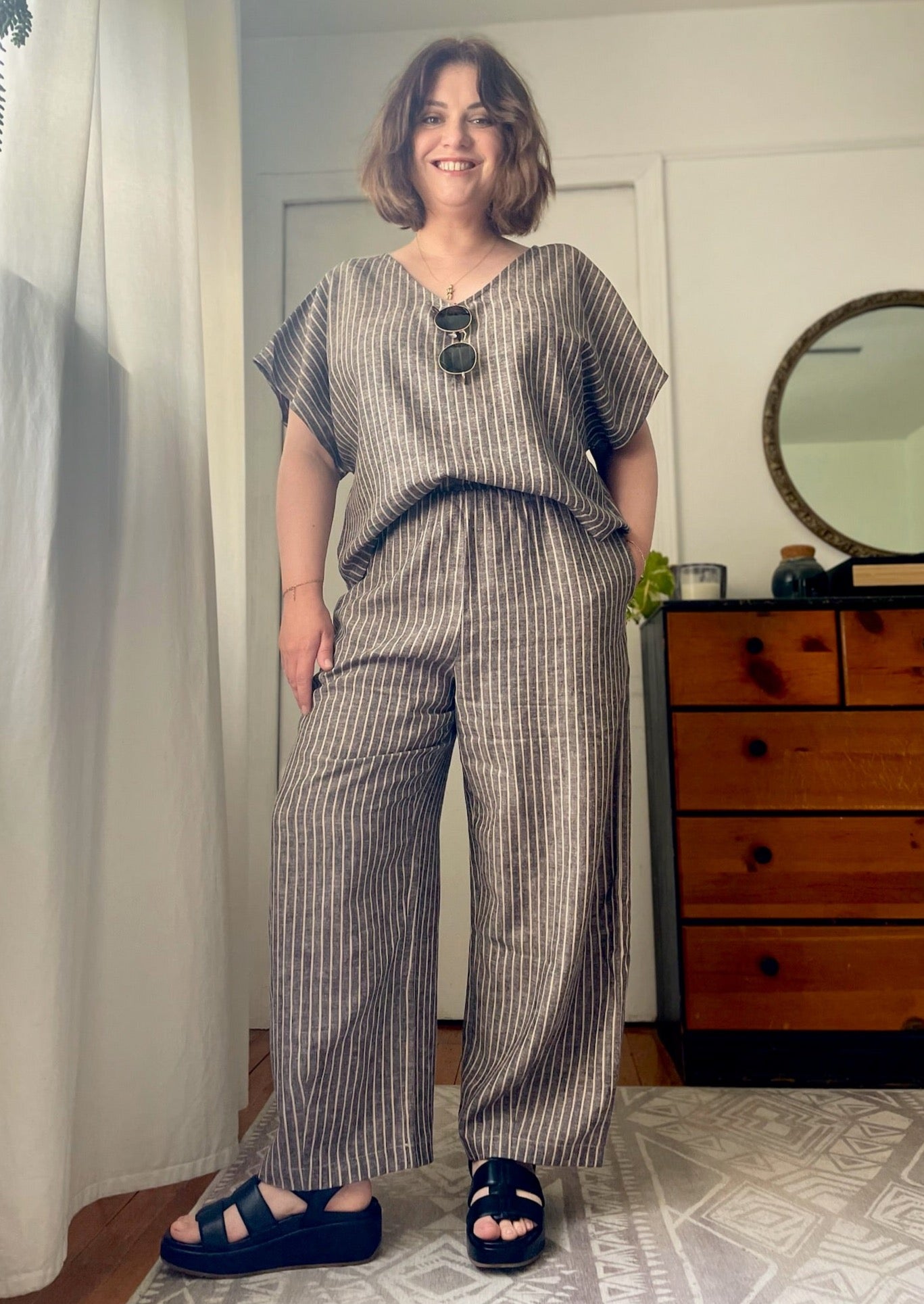 Lena Striped Linen Pant