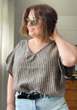 Lena Striped Linen Top