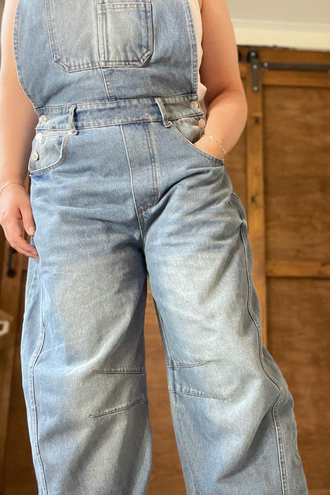 Final Sale - Barrel Leg Overalls