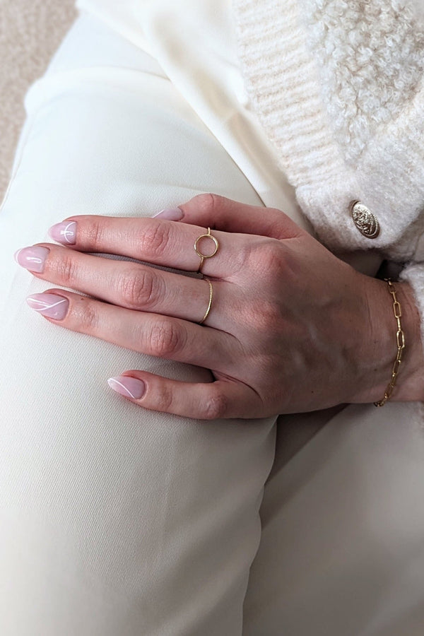 Gold Circle Ring by Layer the Love