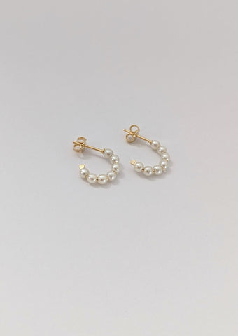 Perla Pearl Drop Essential Hoops by Layer the Love