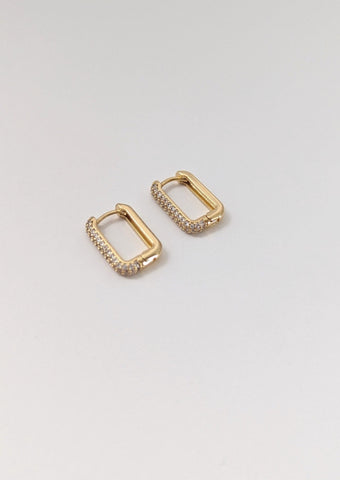 Kim Petite Pave Gold Hoops by Layer the Love