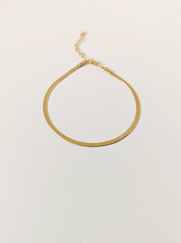 Gold Herringbone Anklet by Layer the Love