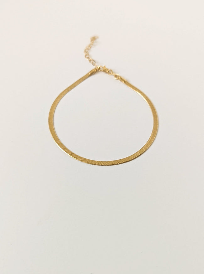 Gold Herringbone Anklet by Layer the Love