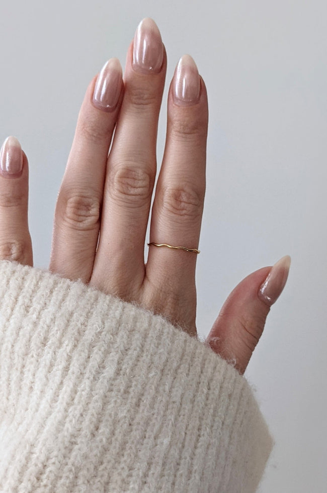 Gold Wavy Ring by Layer the Love