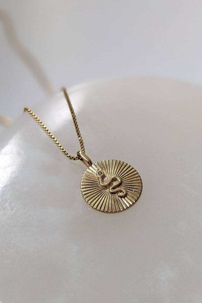 Sabine Snake Pendant Necklace by Layer the Love