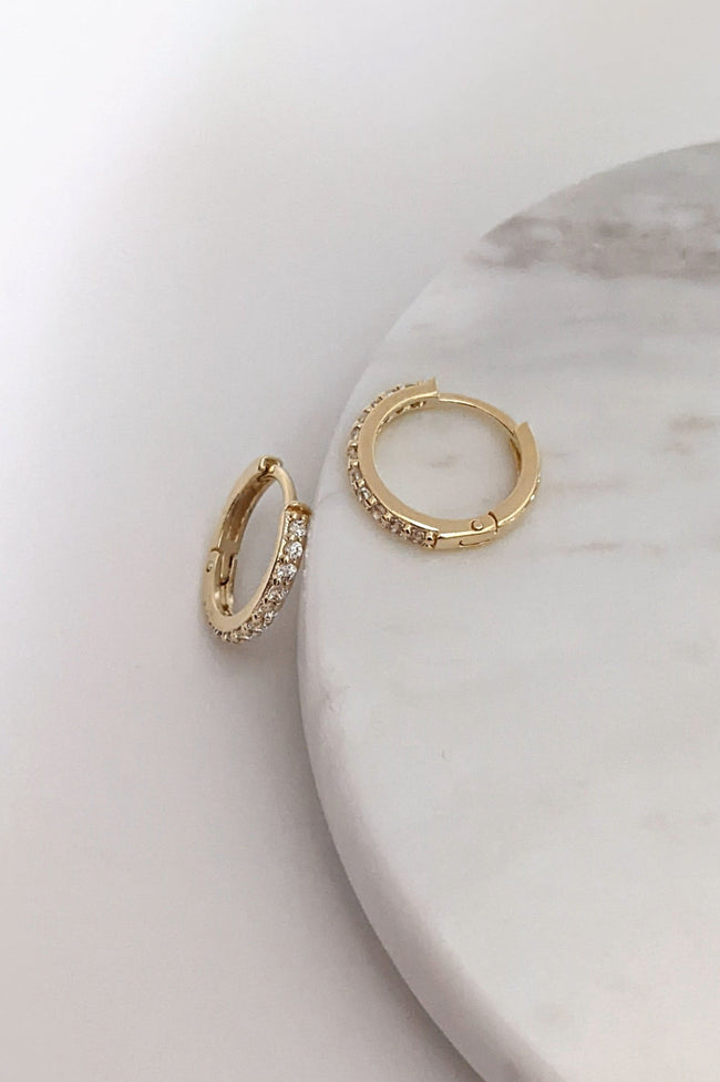 Katie Petite Pave Hoops by Layer the Love