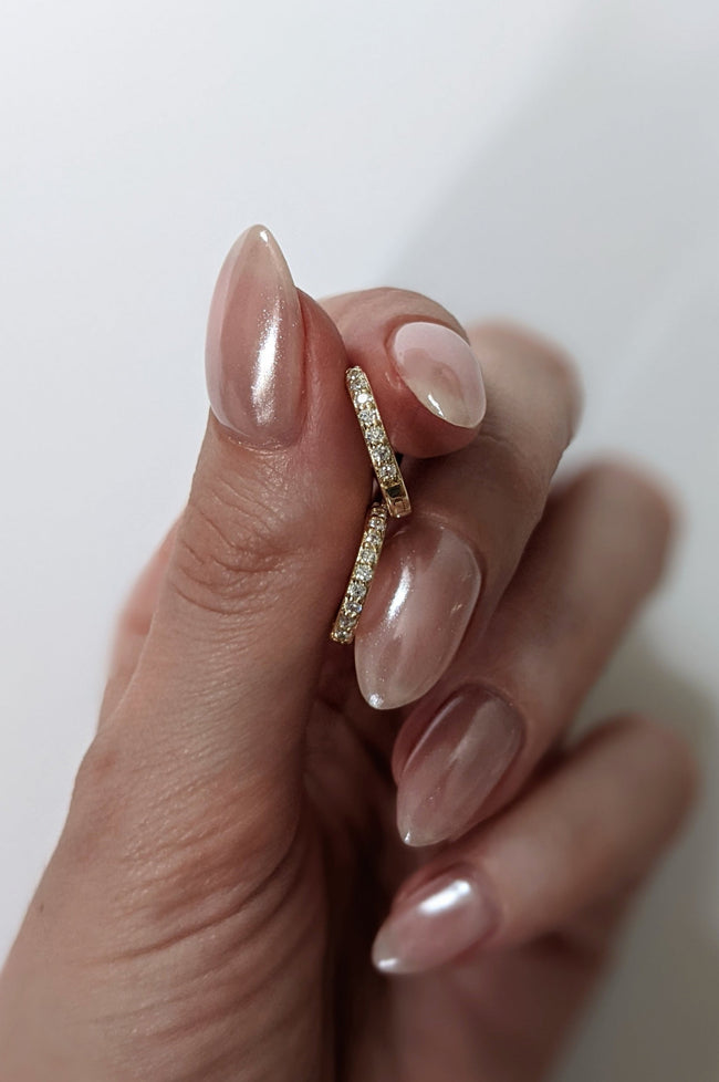 Katie Petite Pave Hoops by Layer the Love