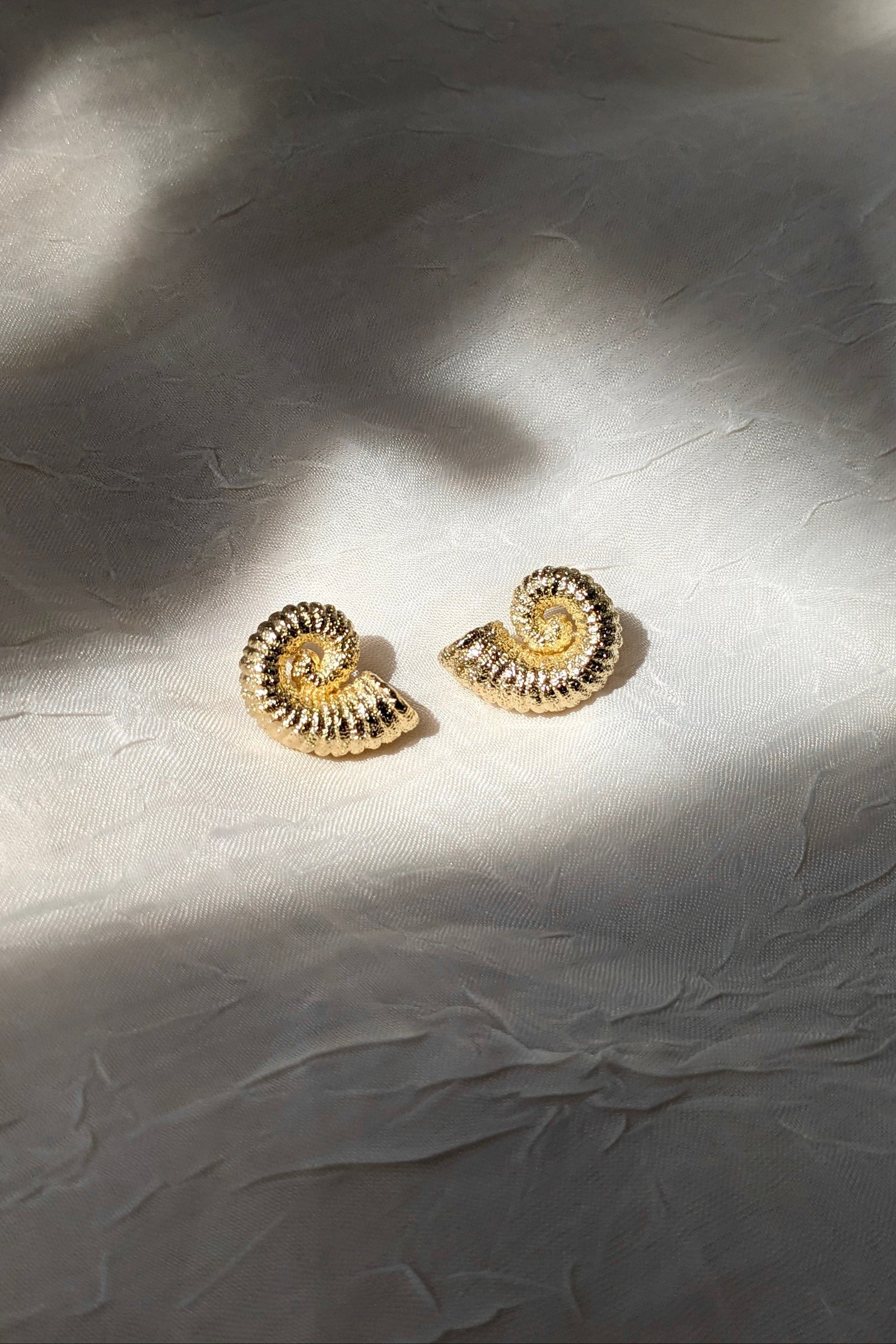 Gold Filled Chunky Seashell Earrings