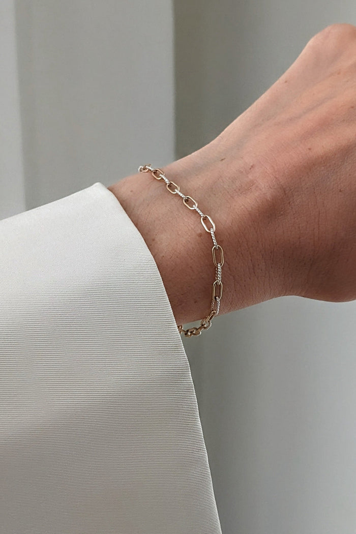Remi Mixed Metal Paperclip Chain Bracelet