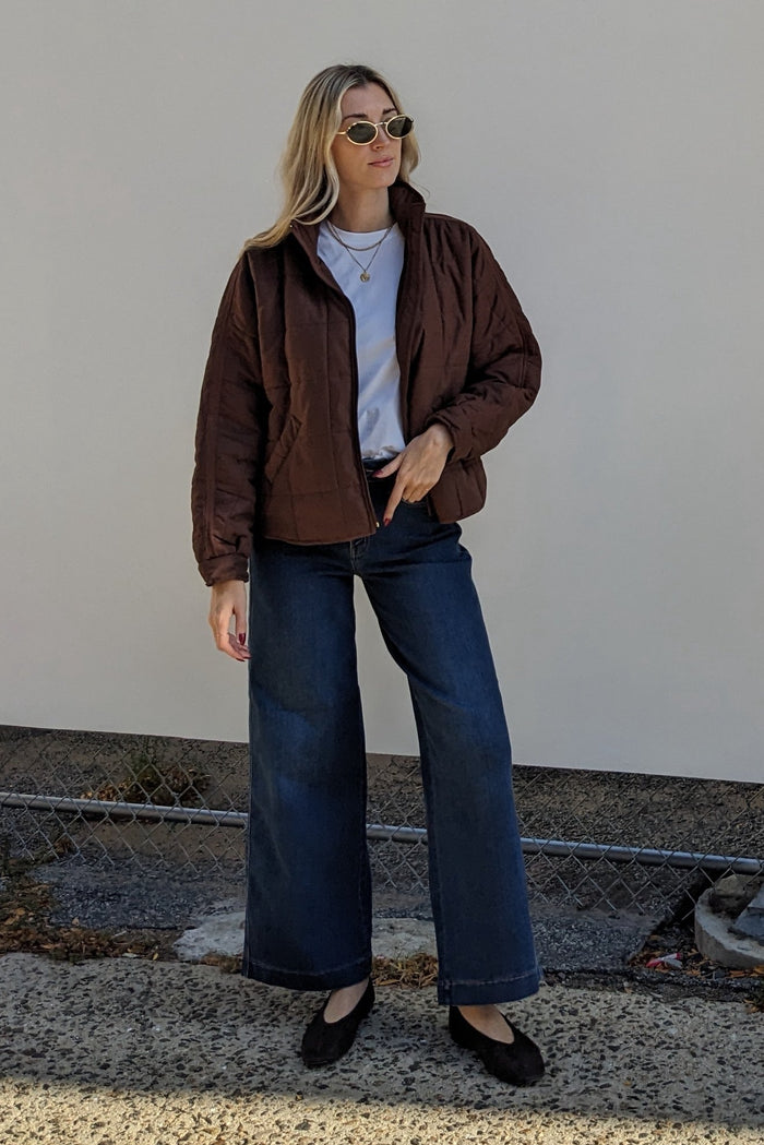 High Rise Full Length Wide Leg Jeans