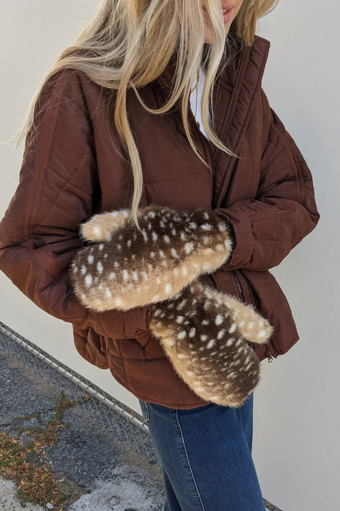Doe Faux Fur Mittens