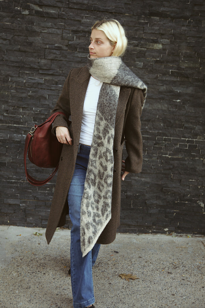 Leopard Print Chunky Scarf