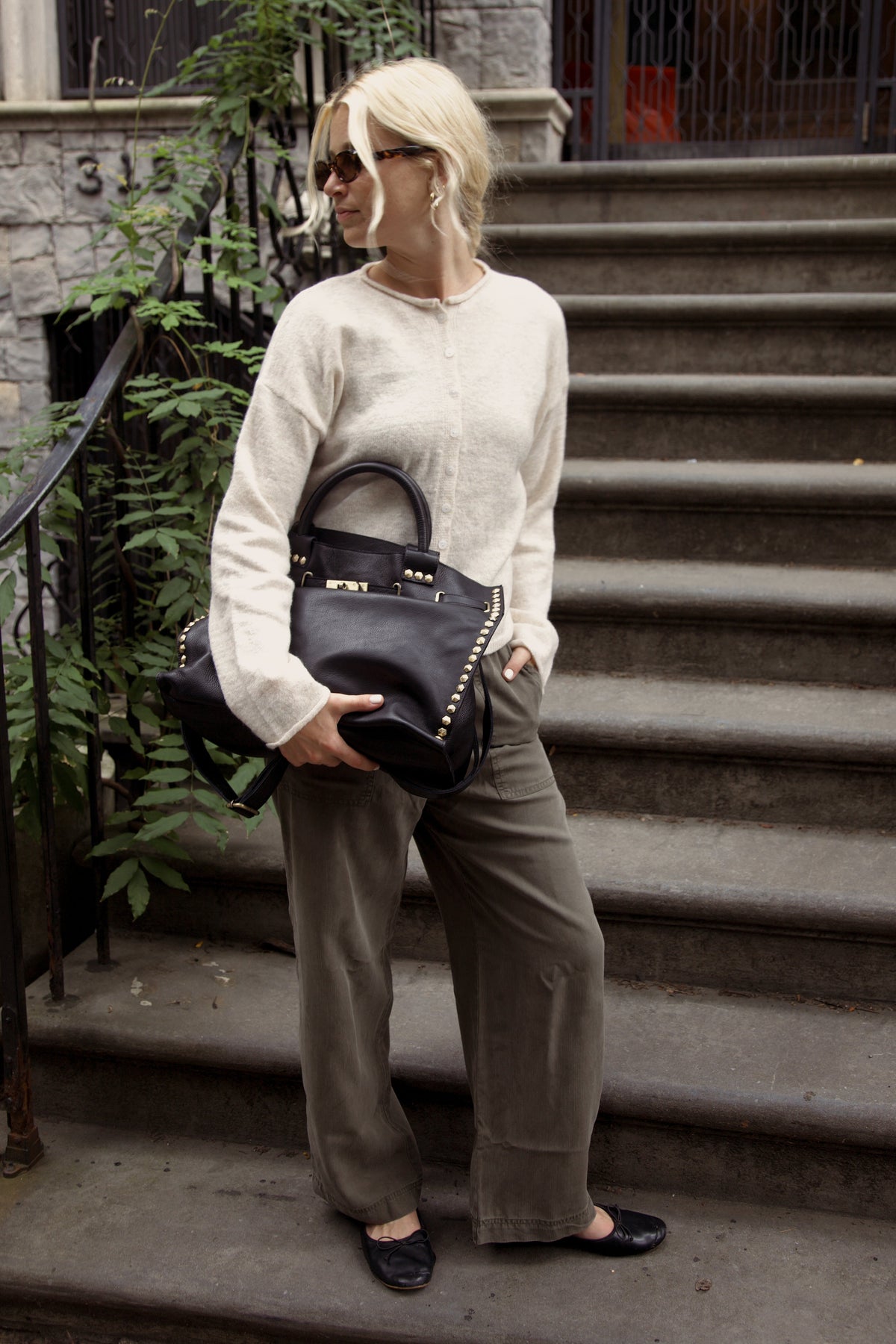 Mare Studded Leather Bag
