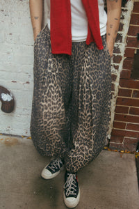 Balloon Hem Animal Print Pants